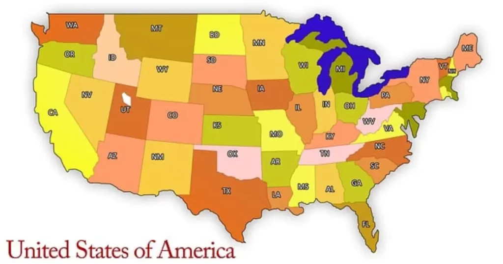 MAP OF THE USA 