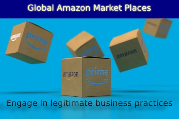 Global Amazon Market Places is written with image of packaging written with amazon prime